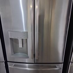 GE Stainless Stainless Steel French Doors Counter Depth Fridge Fully Functional 