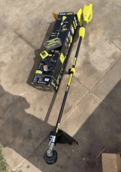 RYOBI 40V 15 in. Expand-It Cordless Battery Attachment Capable String Trimmer with 4.0 Ah Battery an