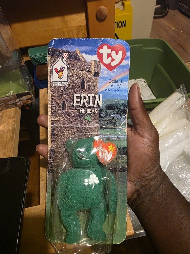 Rare Ty Beanie Baby Erin With Major Errors