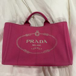 Authentic Prada Pink Vintage Canvas Bag