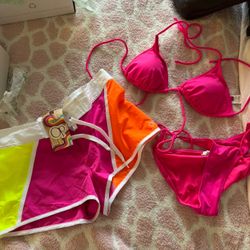 OP Ocean Pacific Junior’s Bikini Swim And Swim Shorts L 11/13