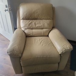 Leather manual recliner and rocking chair