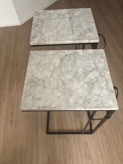 2 Marble design night stands or end tables