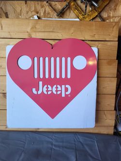 Jeep Heart Grill Metal Wall Sign 12"x11"