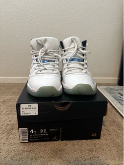 NIKE AIR JORDAN 11 RETRO BG WHITE-LEGEND BLUE SZ 4Y