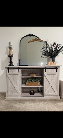 Farmhouse Sliding Barn Door TV Console
