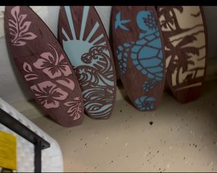 Decorative Wooden Surfboard Wall Art Set