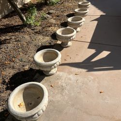 12 Concrete planters 12”H X 14”D, $70. ea.