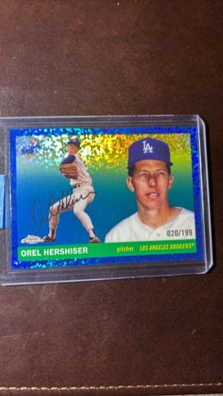 Orel Hershiser 2025 Topps Chrome Platinum SP Blue Mini-Diamond Refractor /199  Printed Auto