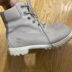 Size 8.5 Timberland Boots, Light Grey. $55