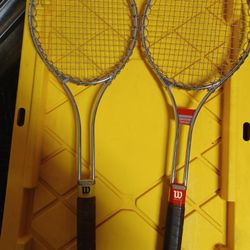 Vintage Metal Wilson Tennis Raquets Or Rackets