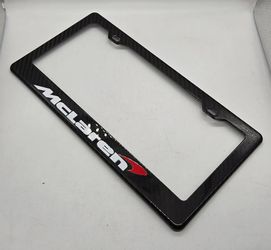 Brand New MCLAREN 100% Real Carbon Fiber License Plate Frame Tag Cover Original 3K