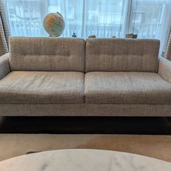Grey Wool Mid Century Modern Sofa