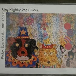 Colorful Dog Circus Art Print By Jules