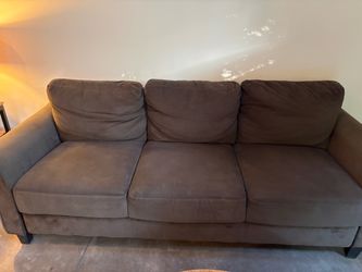 Brown Microfiber 3-Seat Sofa