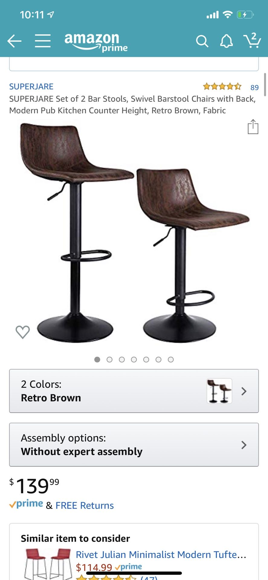 Two bar stools