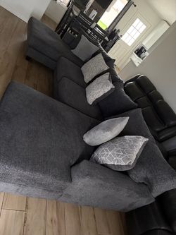 Dark Gray Fabric Sectional Sofa