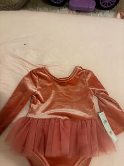 Velvet long sleeve tutu onesie 9 months