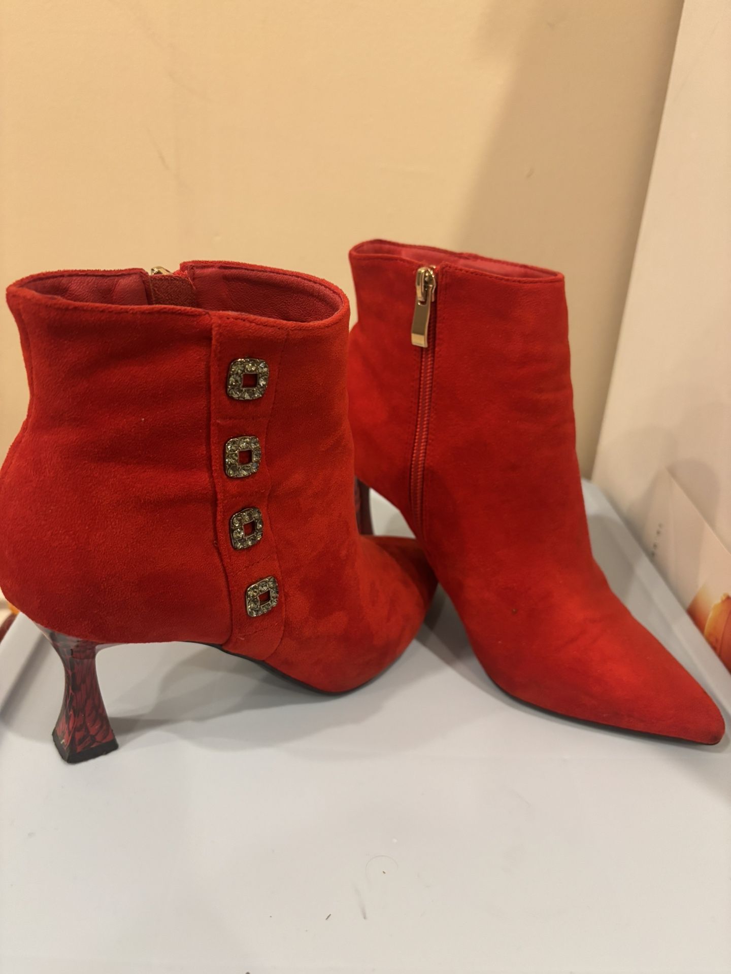 High Heel Red Boots Size 6
