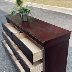 Ashley Furniture Solid Wood Long Dresser With Big Drawers. Drawers Sliding Smoothly . Delivery Available 