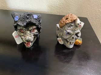 Halloween werewolf and mummy tea light holders.