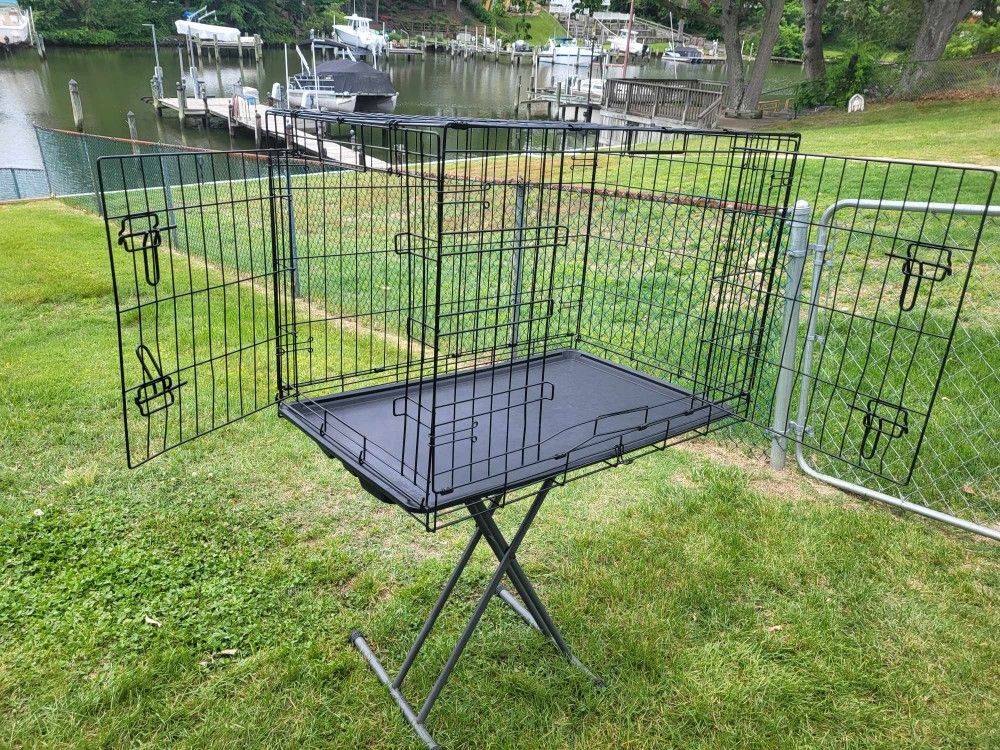 36 inch 2 door dog crate with tray - Collapsible