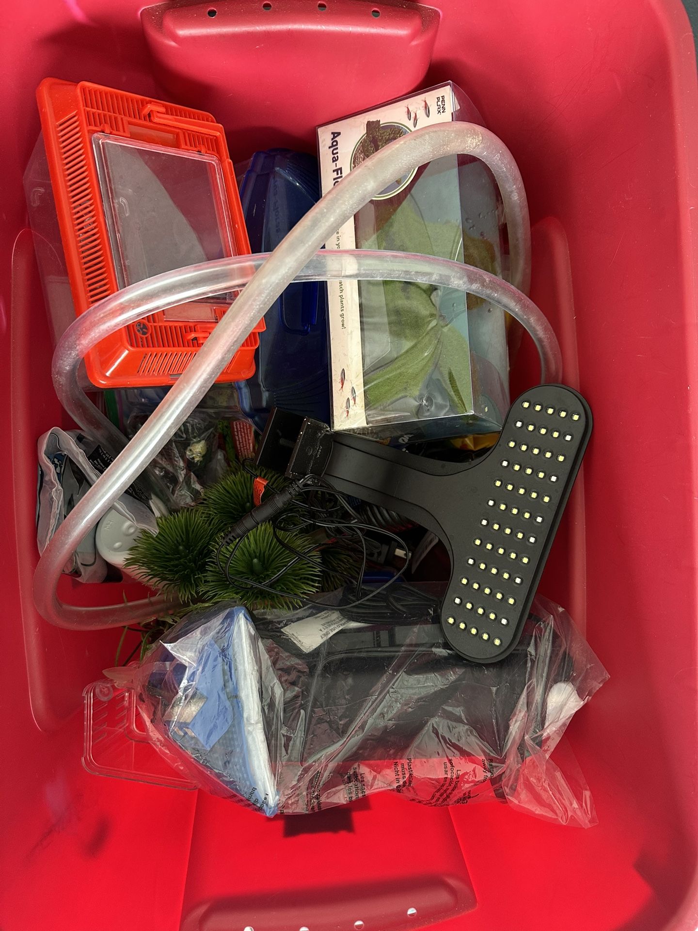 Box Of Miscellaneous Freshwater Aquarium Items