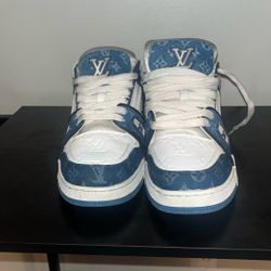 LV Trainer Sneaker Blue And White Size 11