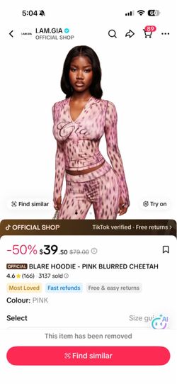 https://offerup.com/redirect/?o=SS5BTQ==.GIA Blare Hoodie Pink Blurred Cheetah