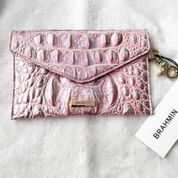 ✨BRAHMIN MINI ENVELOPE CASE PIXIE DUST MELBOURNE GENUINE LEATHER PINK WALLET✨