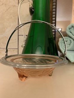Vintage Pink Dish With Handle