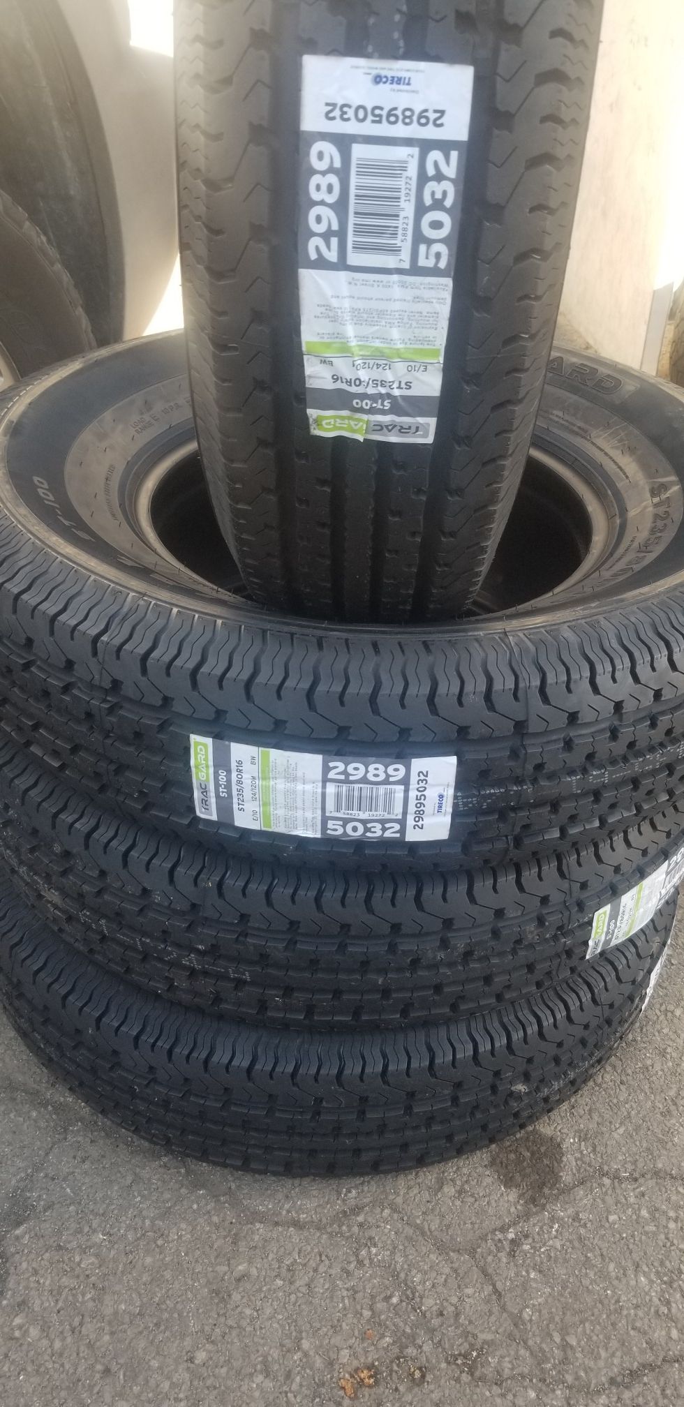 new trailer tires ST235/80/16 $105 each mounting included