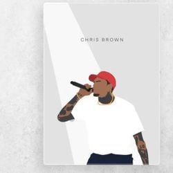 Metal Chris Brown Poster 