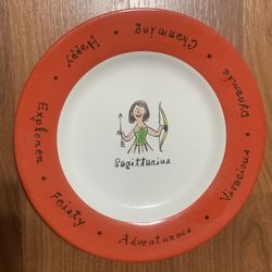 Discontinued Pottery Barn,  What’s Your Sign? 8” Plate. Sagittarius 