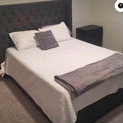 Queen Size Complete Bed - Bed Frame with Mattress
