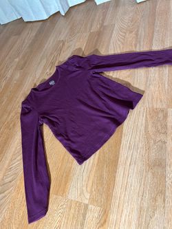 Purple Ribbed Long Sleeve Top size 7-8