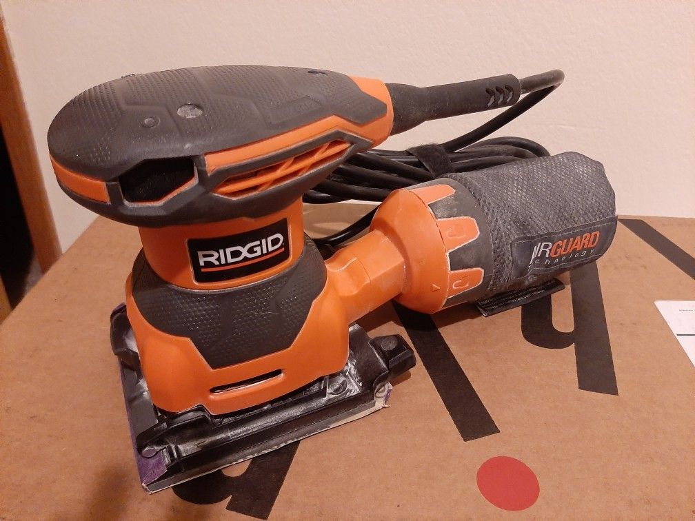 Ridgid palm sander and sheet sandpaper