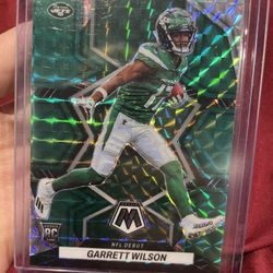 Garrett Wilson Green Color Match Mosaic Rookie