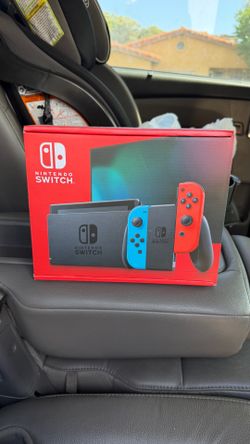 Nintendo Switch Console Neon Red Blue Complete Bundle Excellent Condition