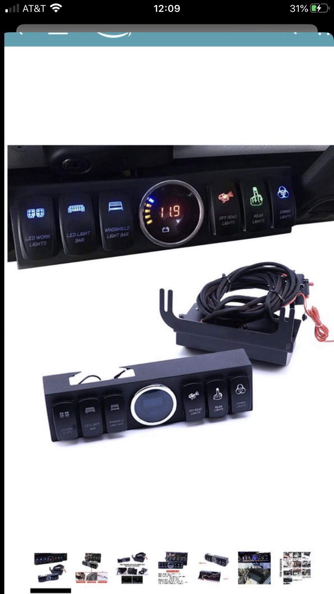 6 switch control panel box for Jeep Wrangler led light bar