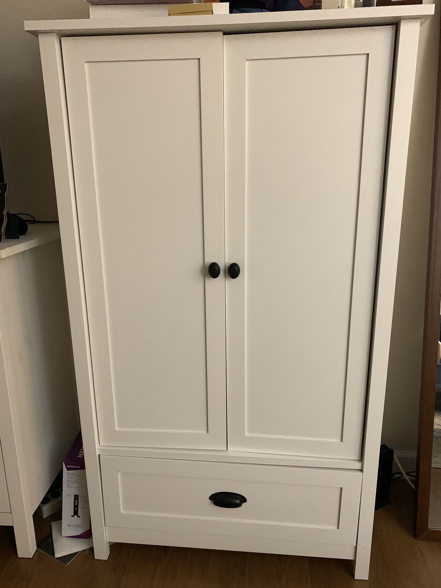 Large white dresser with shelves