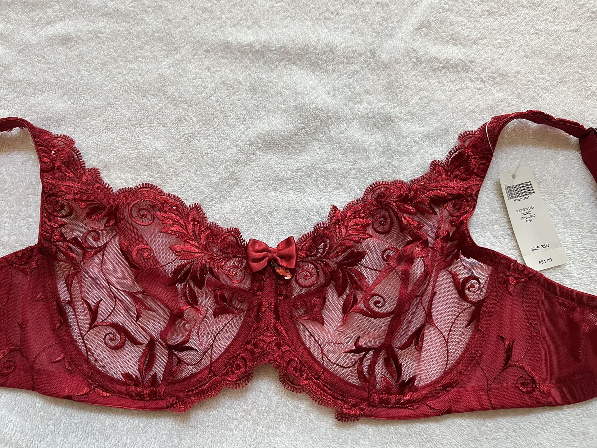 NWT!! Soma Sensuous Lace Red Unlined Bra 36D NEW!! for Sale in