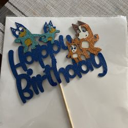 Bluey Cake Sign And Characters