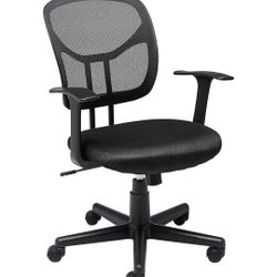 Amazon Basics Mesh Mid-Back Adjustable-Height 360-Degree Swivel Office Desk Chair with Armrests and Lumbar Support, Black

