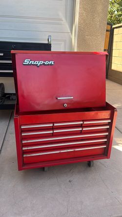 Snap on tool box storage bench top chest