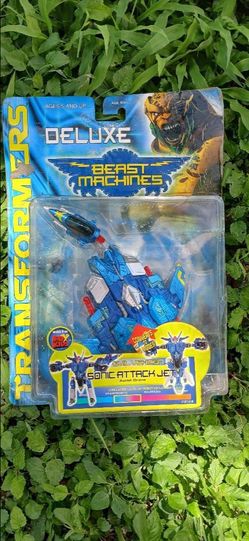 Vintage 2000 transformers beast machines deluxe Sonic attack jet-sealed New