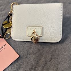 Juicy Couture White Keychain Card Coin Wallet