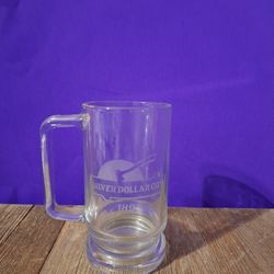 1995 Silver Dollar  City Heavy Glass Etched Glass Mug-$8.00