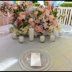 Silk Flowers, Candles, Vases,