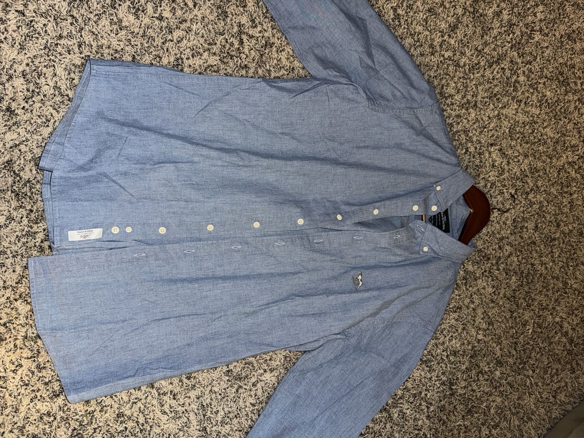 Rodd & Gunn Men’s Kirkland Long Sleeve Shirt Dusky Sound Blue Medium Brand New